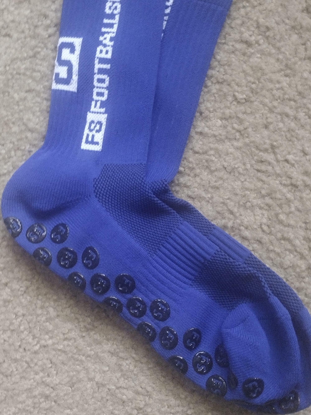 Men's Non-Slip Athletic Crew Socks - Blue